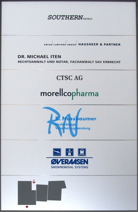 Orientierungsanlagen - Namensschilder - Firmenschilder