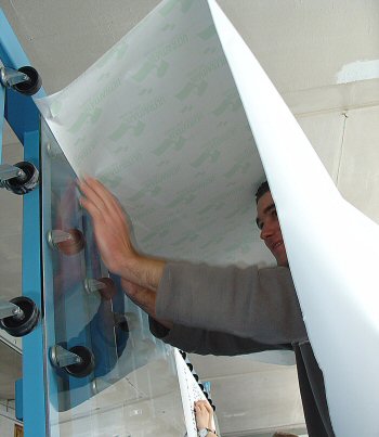 Sichtschutz - Glastrennwand - Schablonenfolie